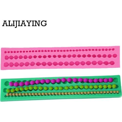 M0294 1Pcs Long shape pearl Environmental protection Pink Silicone moulds fondant mold Wedding cake decorating tools