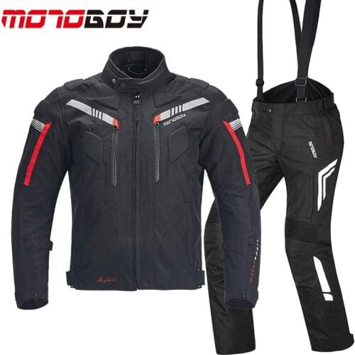 MOTOBOY Motorcycle jackets waterproof winter racing pants Motocross Suit motorbike clothing Jersey with CE Protective Gears pads