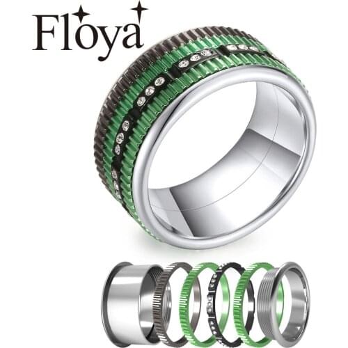 Floya Boho Band Rings Set Femme Luxury Stainless Steel Ring Original Bohemia Femme Wedding Layers Bague Bijoux Free Box Gift