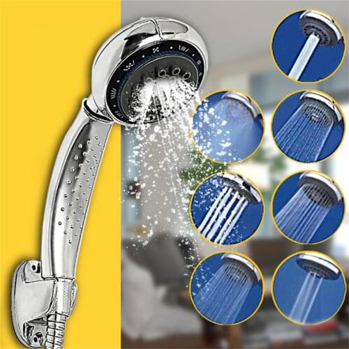 RecabLeght SPA Rain Shower Head 7-Function Adjustable High Pressure Showerhead Bathroom Water Saving Anti-Scaling Rubber Nozzle