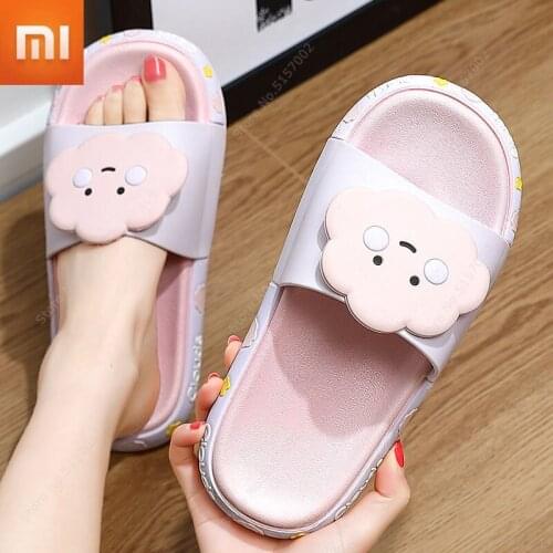 Xiaomi Bathroom Non-slip Slippers for Ladies Couple Soft Thick-soled Slippers Cute Summer Home Indoor Flip Flops for Men Women