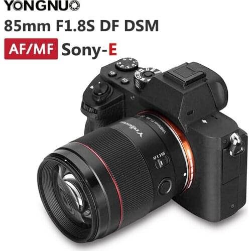 Yongnuo YN85mm F1.8S DF DSM E mount Lens AF MF Large Aperture Camera Lens 85mm F1.8 for Sony Cameras A9 A7RII A7II A6600 A6500