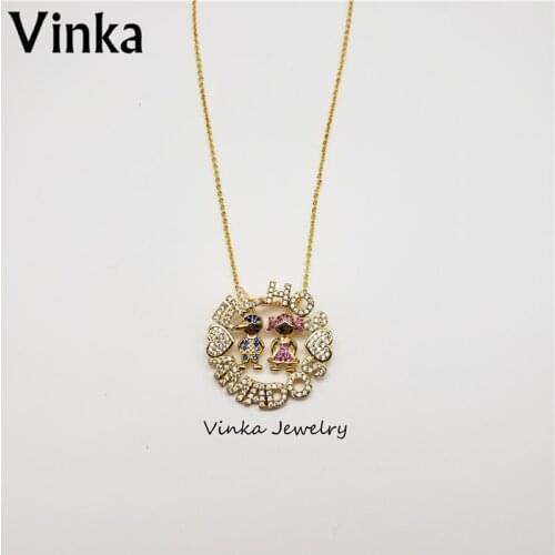 5pieces Popular New CZ Lover Filhos Amados Pendant Necklace Love Necklace Gift for Girls Wholesale