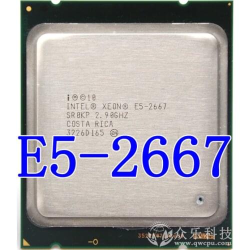 Intel Xeon Processor E5 2667 2.9GHz 6-cores 15M 8GT/s E5-2667 LGA2011 130W Server Processor SR0KP CPU