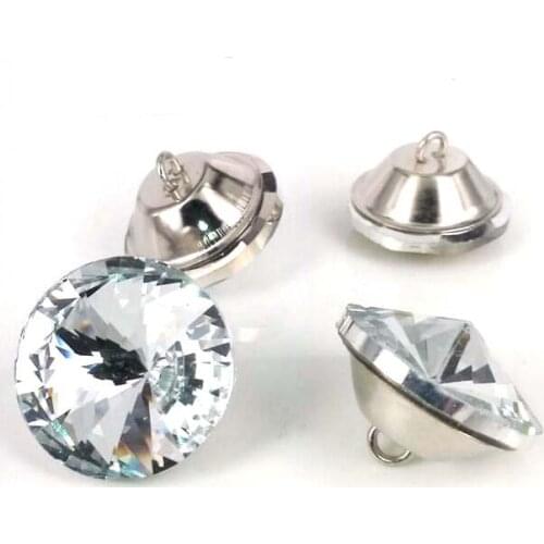 2018Sale Botones Wholesale Rhinestones Buttons 18m 20mm Bauhinia Soft Package Crystal Buckle Sofa Decorative Glass Button 80pcs