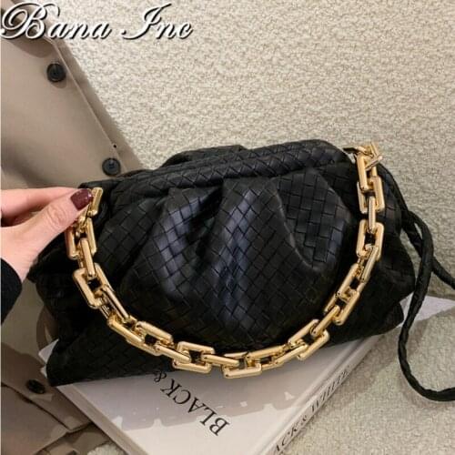 Luxury Brand Handbag Womens Bag Pu Leather Fashion Thick Chain Shoulder BagsTrendy Crossbody Bags For Women 2021 New Purse