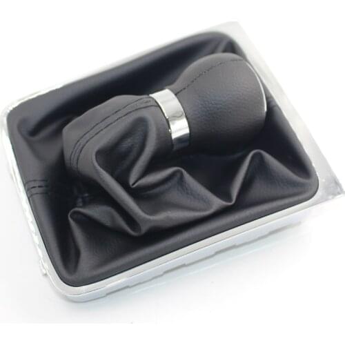 For VW Volkswagen Passat B6 2005-2011 Chrome Finishing Gear Shift knob 5 Speed Leather Knob Stick Gaiter Boot Frame