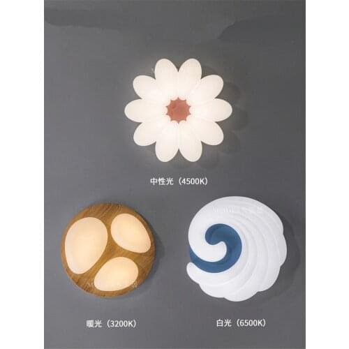Nordic Childrens Room White Flower Ceiling Lights Boy Girl Room Kindergarten Clothing Store Home Decor Lighting Ceiling Lamps