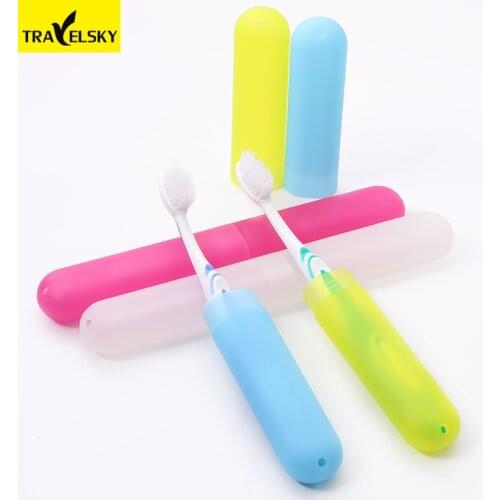 Travelsky 10pcs/pack toothbrush storage boxes eco-friendly toothbrush case travel organizer portable toothbrush box wholesale
