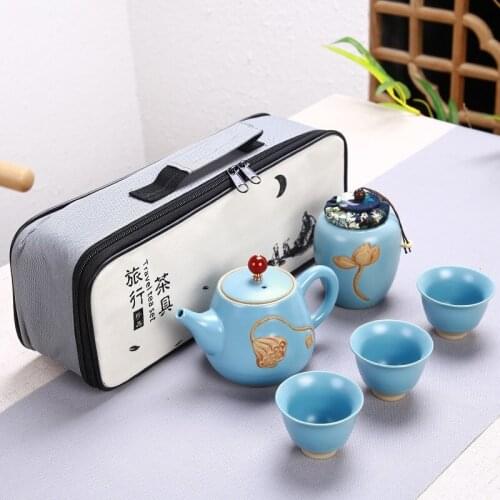 Outdoor Travel Tea Set Chinese Kung Fu Tea Mug Beautiful and Easy Teapot Kettle Teapot Set