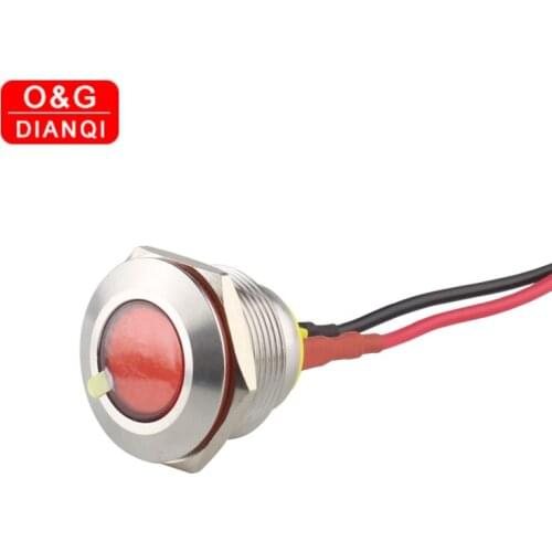 IP67 Waterproof One Color Flashing LED Metal Warning Indicator Light 22mm Pilot Signal Lamp 3V 6V 12V 24V 36V DC with Wire