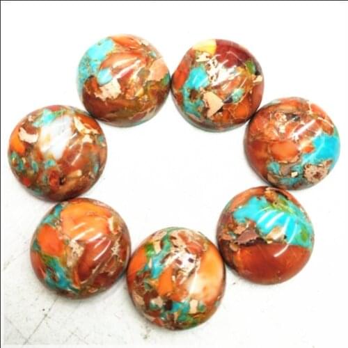 5pcs nature gem stone cabochons imperial jasper stone no hole no drilled round shape 16mm for women pendants making hot selling