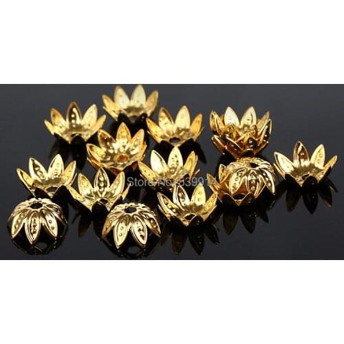 10MM 1000Pcs/lot (Silver/Gold/Bronze Color) Lotus Metal Bead Caps Craft Jewelry Making