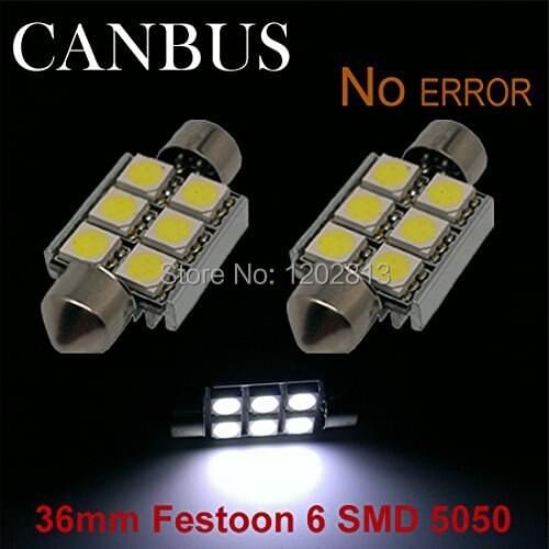 10 Pcs Torpedo 36mm Canceller 6 Led Smd Canbus Lampada Efeito Xenon