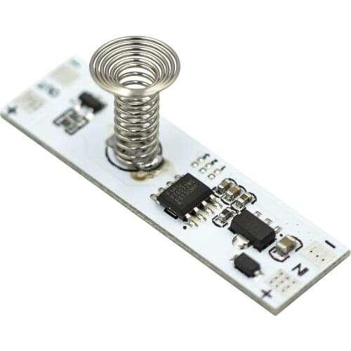 DC 12V Capacitive Touch Sensor Switch Coil Spring Switch LED Dimmer Control Switch 9-24V 30W 3A for Smart Home LED Light Strip