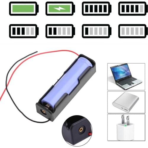 5pcs Single Slot DIY 18650 Battery Holder Power Bank Plastic 18650 Rechargeable Batteries Storage Box Housing Case 76*23*20mm