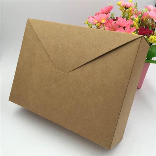 50Pcs/Lot 20x15x6cm DIY Handmade Big Size Envelop Thicken Brown Craft Paper Box Large Capacity Storage Festival Supplies Boxes