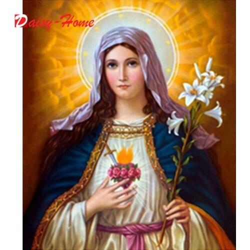 5D Crystal Diamond Painting DIY Religious Woman Madonna Round Diamond Embroidery Home Decoration Christmas Gift