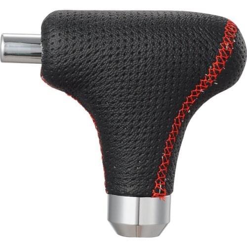 Automatic Gear Shift Knob With Button Leather Black Red Shifter Knob Handle Shifter 1 Piece