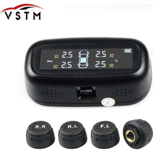 Car TPMS Tire Pressure Alarm Monitoring System Tyre Pressure Sensor Auto Security Alarm monitor System Solar Power charging