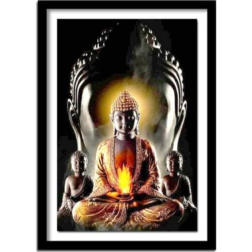 Buddha Monk Diy 5D Diamond Painting Full Round Diamond Picture Diamond Embroidery Religions Pattern Rhinestones AS972