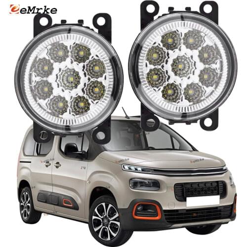 EEMRKE 2-PCS Car-Styling for Citroen Berlingo K9 2018 2019 2020 9-Pieces Led Fog Lights H11 12V Fog Head Lamp