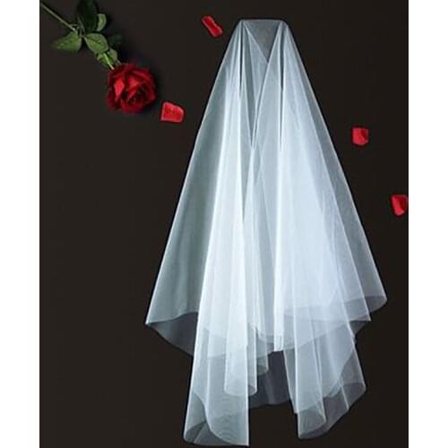 Tulle Bridal Veils White Women Bride Short Wedding Veils One Layer Velos De Novia Wedding Accessories