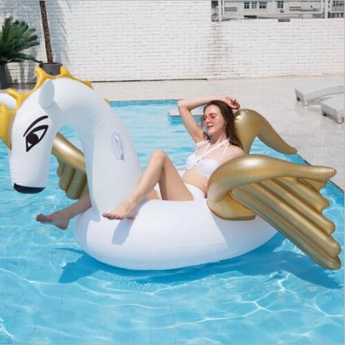 270cm Giant Inflatable Pegasus island Ride-on adults Pool Float Inflatable Pegasus Pool mattress family Beach Lounger Water fun