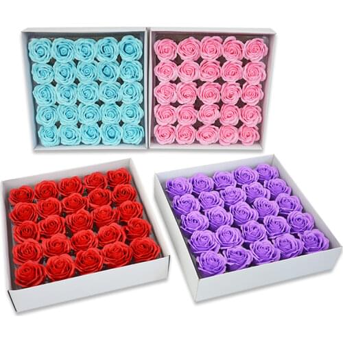 50Pcs Artificial Tulip Soap Flowers Head Eternal Flowers Bouquet Wedding Home Garden Decor DIY Bouquet Materials