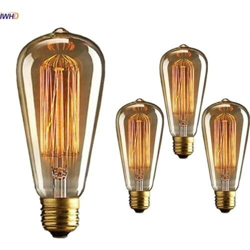 IWHD Ampul Retro Lamp Vintage Light Bulb Edison Bulb E27 40W 220V Industrial Decoration Edison Bulb Ampoule Bombillas Gloeilamp