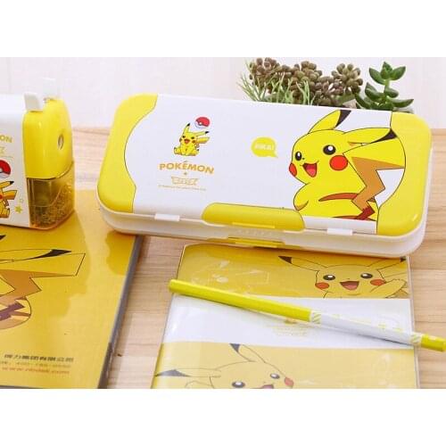 70868 cartoon leather kachu series stationery box primary school student multi-function three-layer pencil box send-in rule