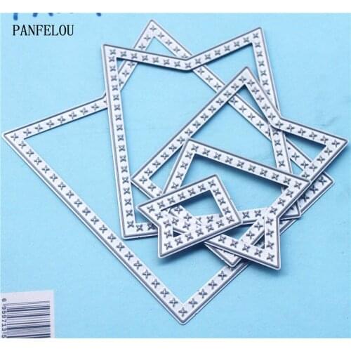 PANFELOU Metal craft Star geometry paper die cutting dies for Scrapbooking/DIY Easter wedding Halloween Greeting cards