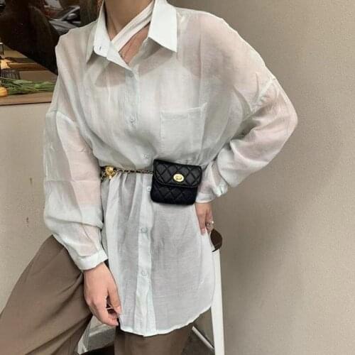 Fashion New Chain Belt Bag Ladies Leather Belt Bag Luxury Brand Chest Bag Mini Female Belt Bag Ladies Shoulder Messenger Bag