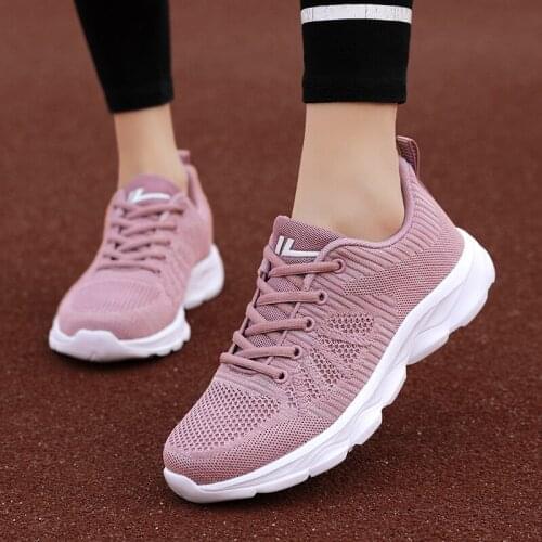 Fashion Outdoor Breathable Fashion Womens Jogging Shoes Mesh Fitness Sneakers Soft Lightweight Sport Running Shoes Zapatos Mujer