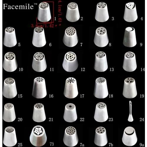 Many Russian Tulip Stainless Steel Icing Piping Nozzles Pastry Decorating Tip Cake Cupcake Decorator 52
