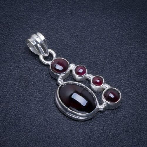 Natural Amethyst Handmade Unique 925 Sterling Silver Pendant 1.5" B3238