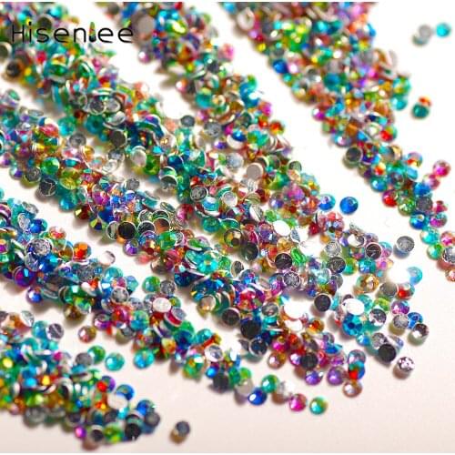 New 2mm Colourful 3D Shining Color AB Acrylic Resin DIY Nail Art Tips Jewelry Wedding Dress Diamonds Nail Art Accessories Tool