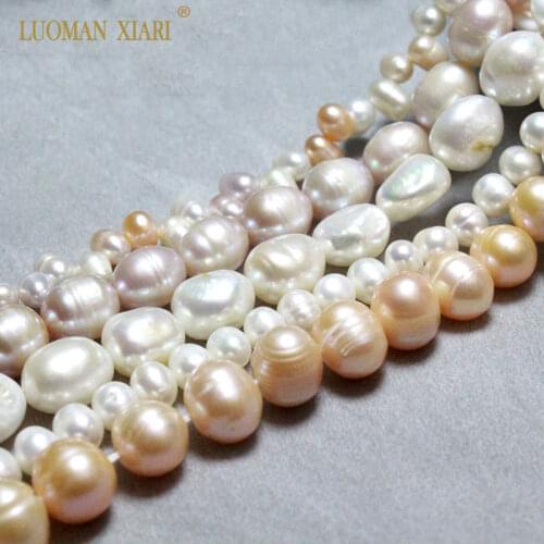 Wholesale AAA 100% Natural White Pink Freshwater Pearls Beads Irregular Beads For Jewelry Making DIY Bracelet Necklace 4mm-11mm