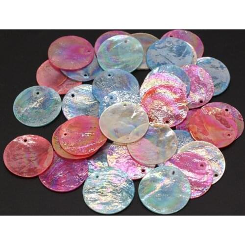 Natural shell pendant mother of pearl Round Blank Coin Exquisite charms for jewelry making DIY necklace bracelet accessories