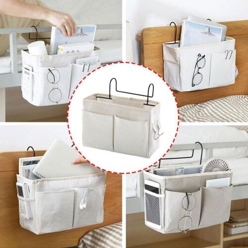 Bedside Storage Organizer Bed Desk Bag Sofa TV Remote Caddy Couch Bed Hanging Pockets Storage Control Holder Organizer F4J8