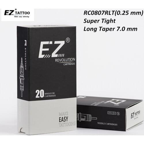 RC0807RLT EZ Revolution Tattoo Cartridge #08 (0.25 mm) Round Liner Tattoo Needles for Tattoo & Permanent Makeup Rotary Machines