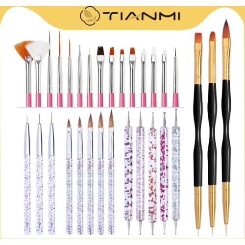 TIANMI Nail Pen Painting Engraving Pen Nail Brush Point Drill Pen Acrylic Gel UV Polishing Tool Nail Professional Drawing Pen