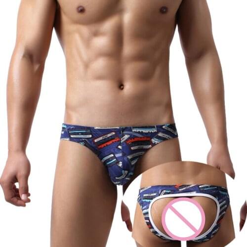 Sexy Gay Underwear Jockstrap Funny Panties String Homme Slip Erotic Open Butt Gay Thong G-string Ropa Interior Hombres Gay Tanga