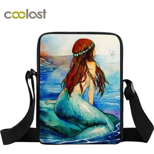 Fantasy Mermaid Small Messenger Bag For Cartoon Fishtail Women Mini Crossbody Bags Girls Shoulder Bag Female Handbag