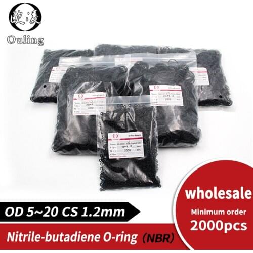 2000PCS/lot wholesale Rubber NBR Seal O-Ring 1.2mm Thickness OD5/5.5/6/6.5/7/8/9/10/11/12/13/14/15/16/17/18/19/20mm Seal Gasket