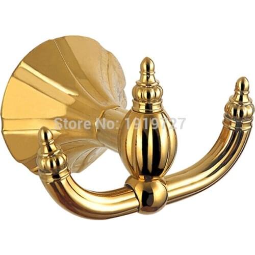 Vidric Promotions 100% Full Copper European Golden Bathroom Decorative Coat Hooks Wall Mount Hanger Hook For Hanging Clothes In