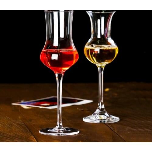 Wine Taster Exclusive Use Slender Waist Tulip Crystal Cup Liqueur Wine Glass Wedding Champagne Fragrance Smelling Goblet For Bar