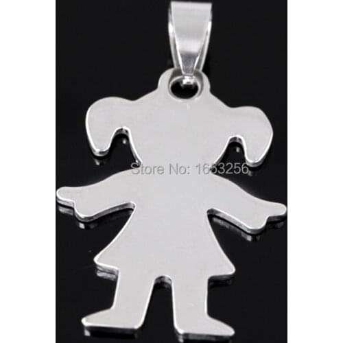Choose Size in bulk Jewelry Lot 5pcs Cute Baby Girls Charms Pendant stainless steel Without Chain For Gifts