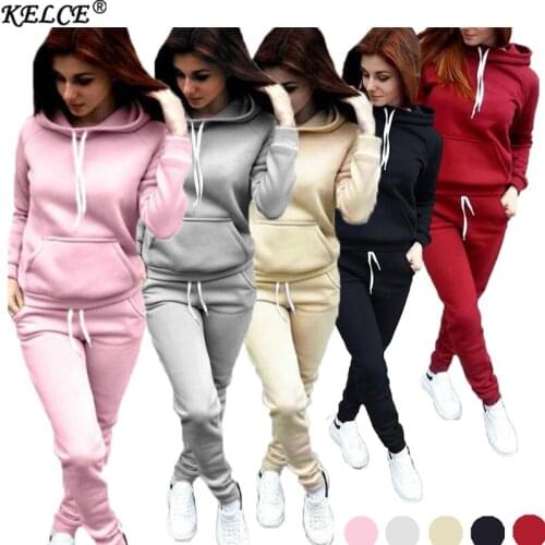 New Autumn Winter Womens Sweater Suits Female Casual 2-Piece Sets Hoodies+Pants Sweatshirt Solid Outfits Pullover Sportswear