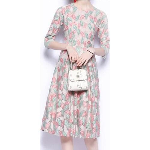 ZAWFL 2021 New Summer Runway Long Dress Womens Short Sleeve Solid Floral Hollow out Embroidered Mid Calf Elegant Dress